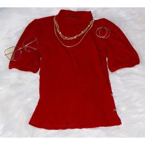 Burgundy Turtleneck Top